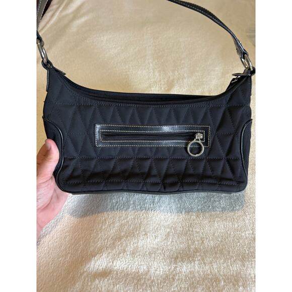 Franco Sarto Purse Black Quilted Handbag Smartlyte Zip Pockets READ - Picture 2 of 12